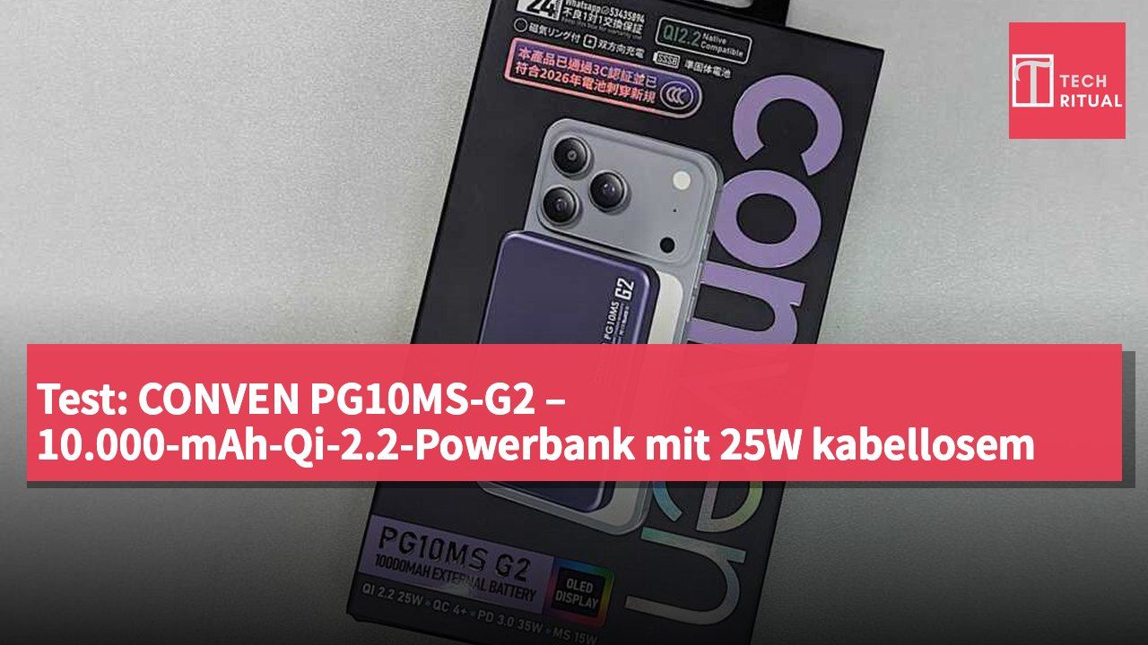 Test: CONVEN PG10MS-G2 – 10.000-mAh-Qi-2.2-Powerbank mit 25W kabellosem Laden