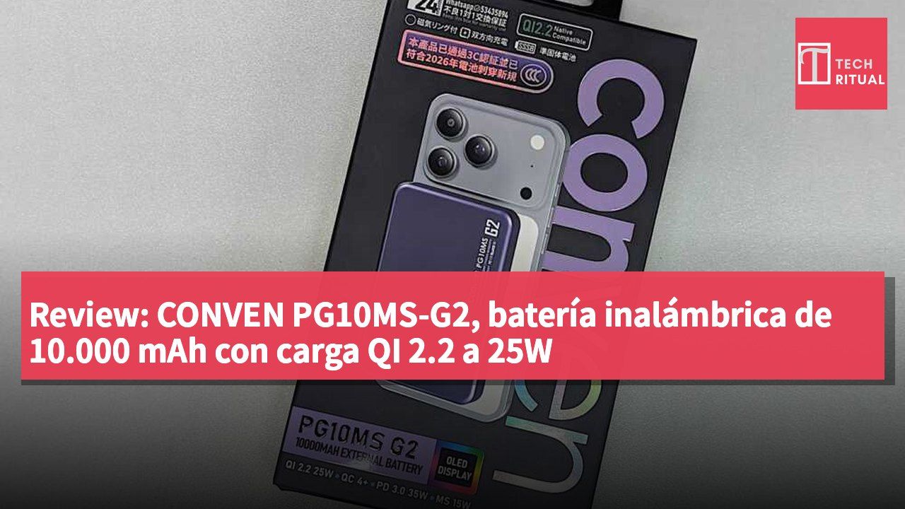 Review: CONVEN PG10MS-G2, batería inalámbrica de 10.000 mAh con carga QI 2.2 a 25W