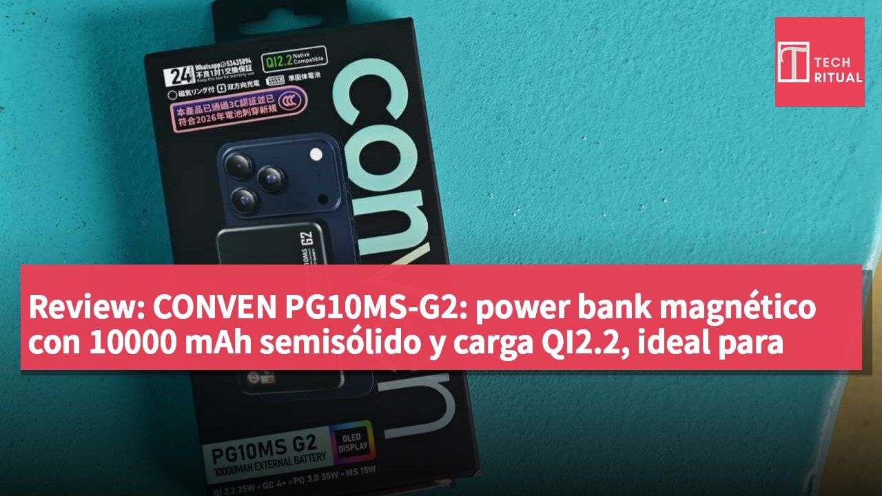 Review: CONVEN PG10MS-G2: power bank magnético con 10000 mAh semisólido y carga QI2.2, ideal para mantener el teléfono cargado mientras ves datos en pantalla