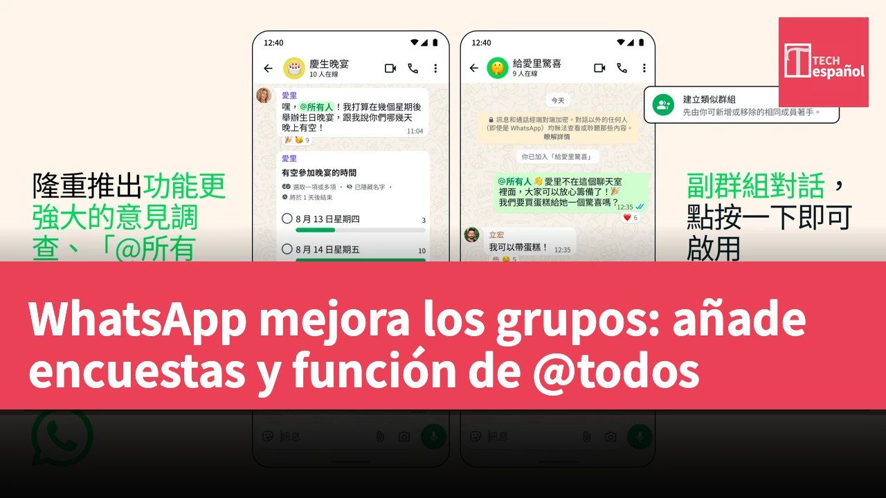 WhatsApp mejora los grupos: añade encuestas y función de @todos