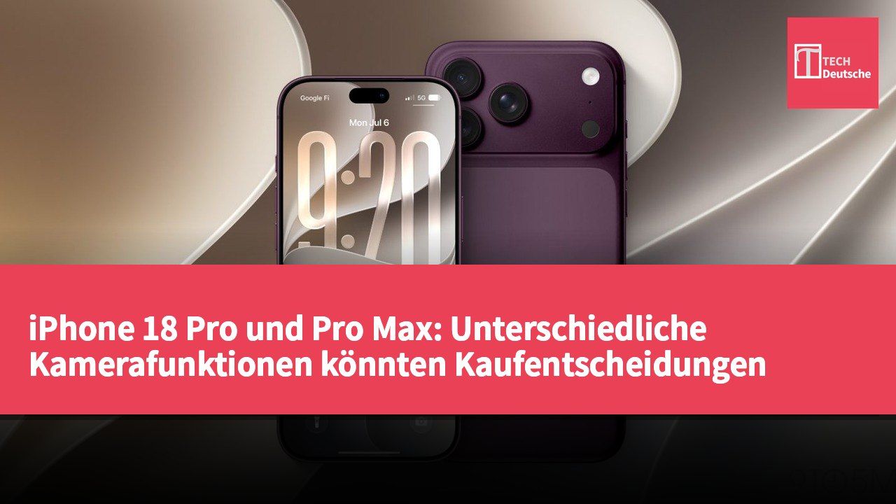 iPhone 18 Pro und Pro Max: Unterschiedliche Kamerafunktionen könnten Kaufentscheidungen beeinflussen