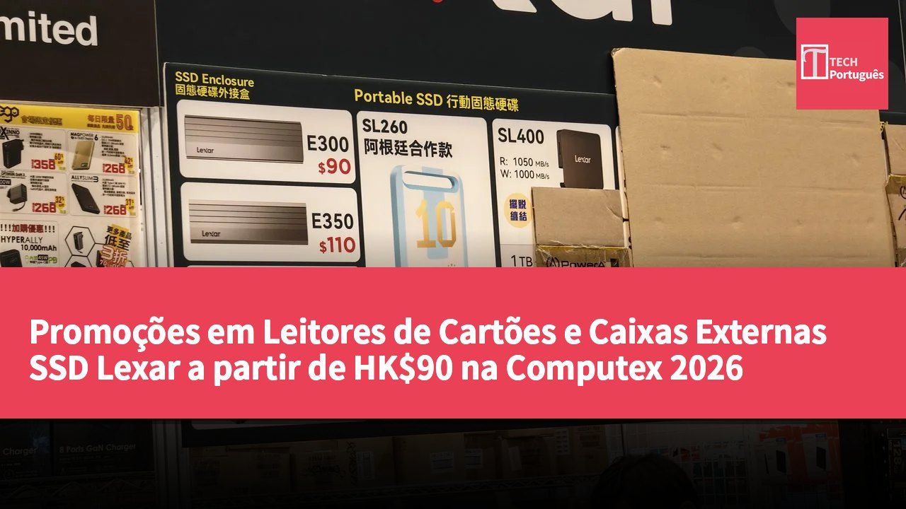 Promoções em Leitores de Cartões e Caixas Externas SSD Lexar a partir de HK$90 na Computex 2026