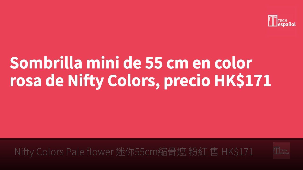 Sombrilla mini de 55 cm en color rosa de Nifty Colors, precio HK$171