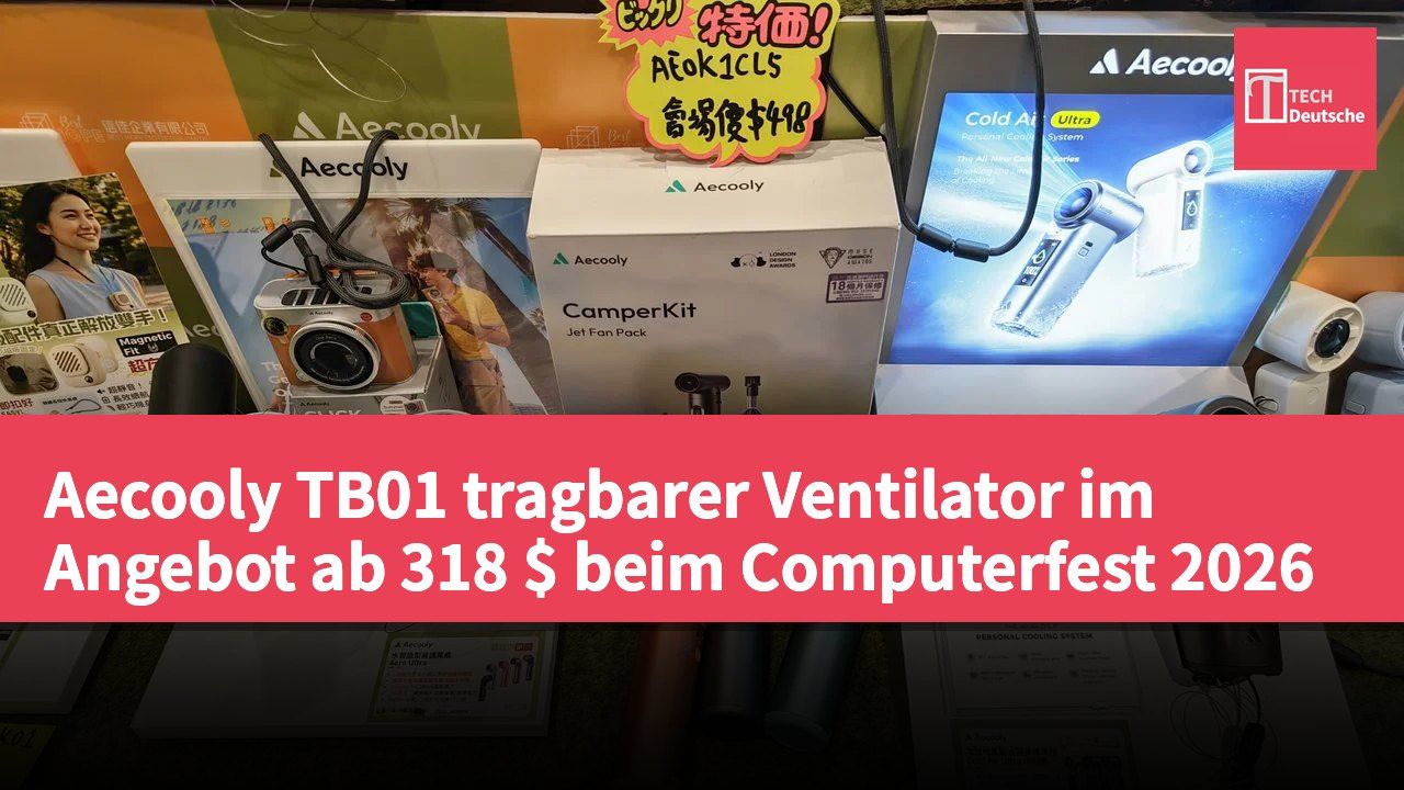 Aecooly TB01 tragbarer Ventilator im Angebot ab 318 $ beim Computerfest 2026