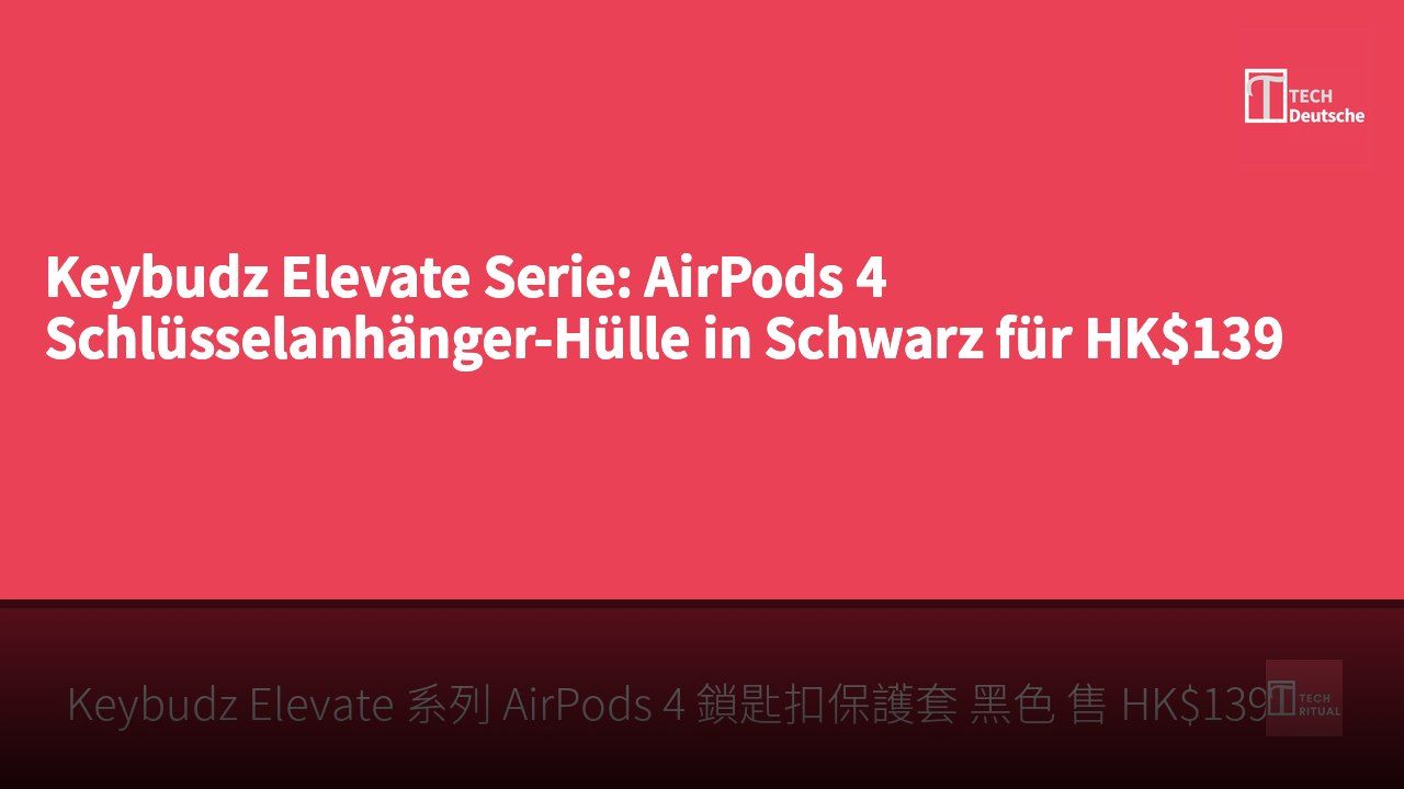 Keybudz Elevate Serie: AirPods 4 Schlüsselanhänger-Hülle in Schwarz für HK$139