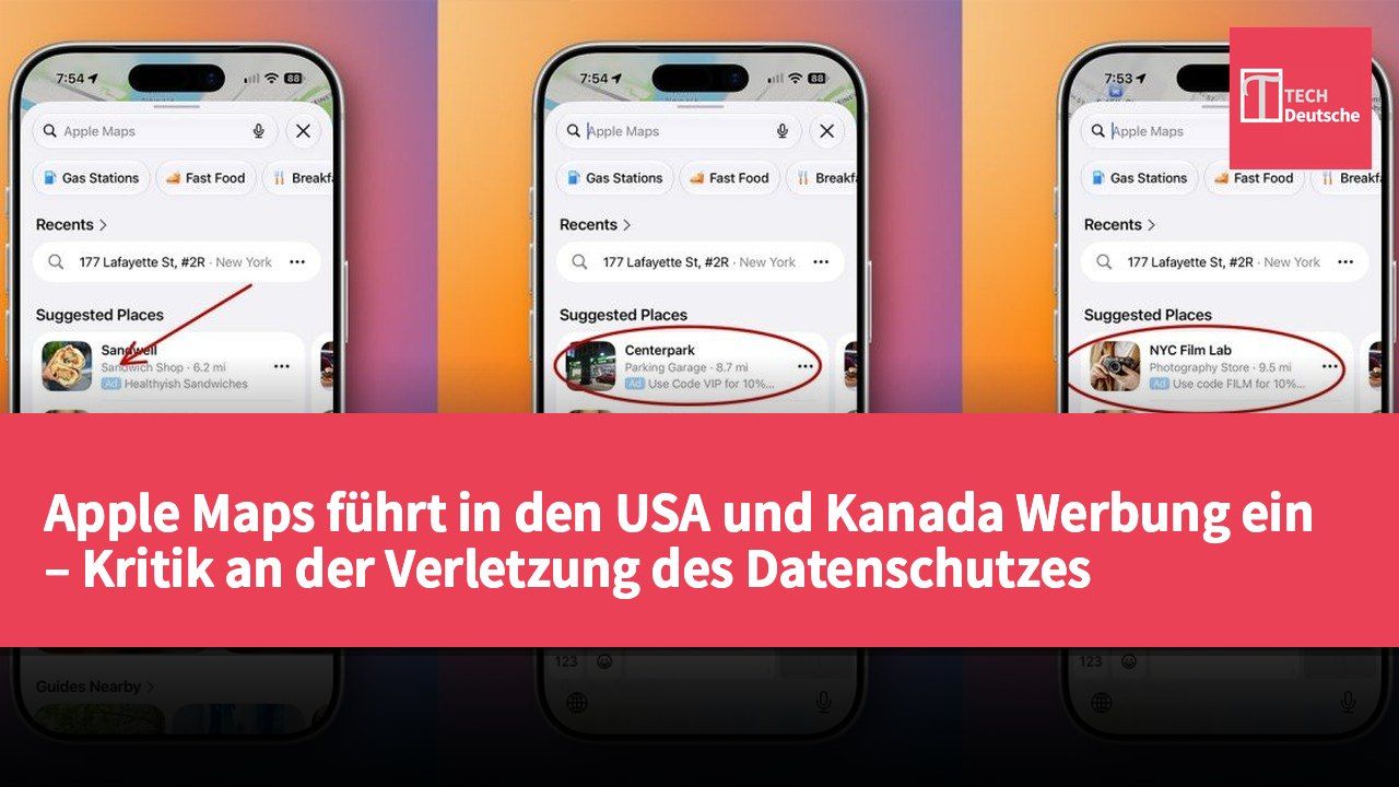 Apple Maps führt in den USA und Kanada Werbung ein – Kritik an der Verletzung des Datenschutzes