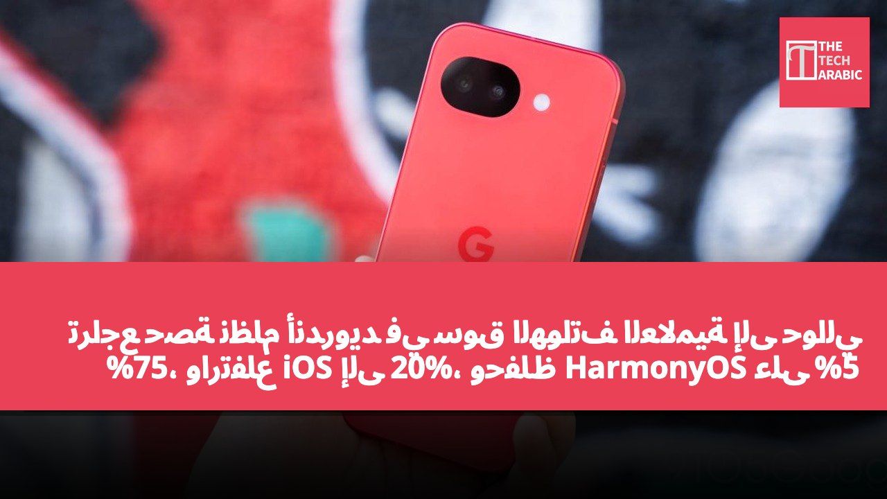 تراجع حصة نظام أندرويد في سوق الهواتف العالمية إلى حوالي 75%، وارتفاع iOS إلى 20%، وحفاظ HarmonyOS على 5%