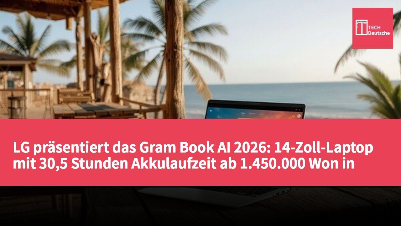 LG präsentiert das Gram Book AI 2026: 14-Zoll-Laptop mit 30,5 Stunden Akkulaufzeit ab 1.450.000 Won in Südkorea
