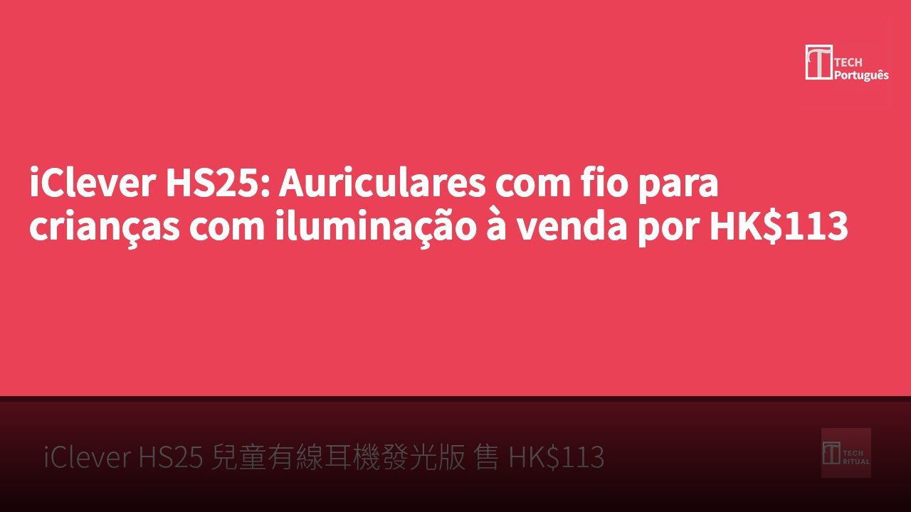 iClever HS25: Auriculares com fio para crianças com iluminação à venda por HK$113