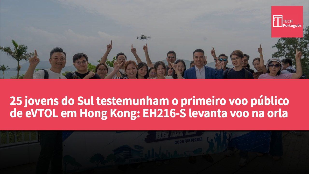 25 jovens do Sul testemunham o primeiro voo público de eVTOL em Hong Kong: EH216-S levanta voo na orla do Cyberport