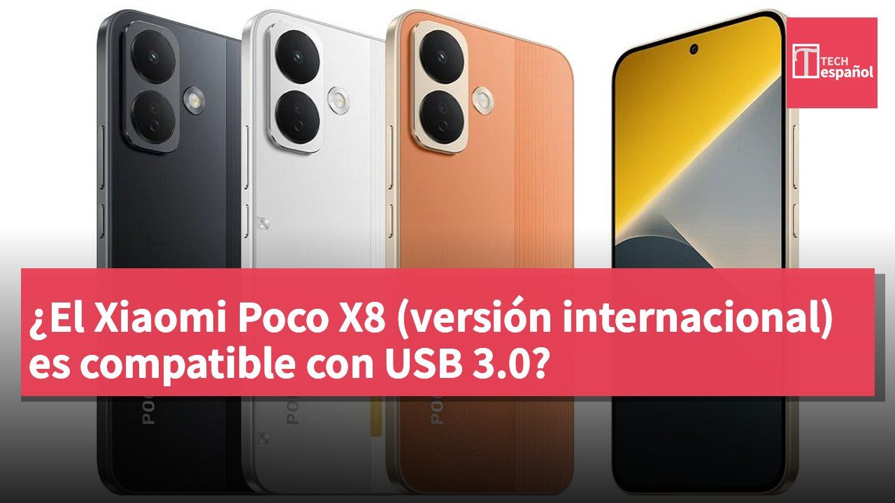 ¿El Xiaomi Poco X8 (versión internacional) es compatible con USB 3.0?
