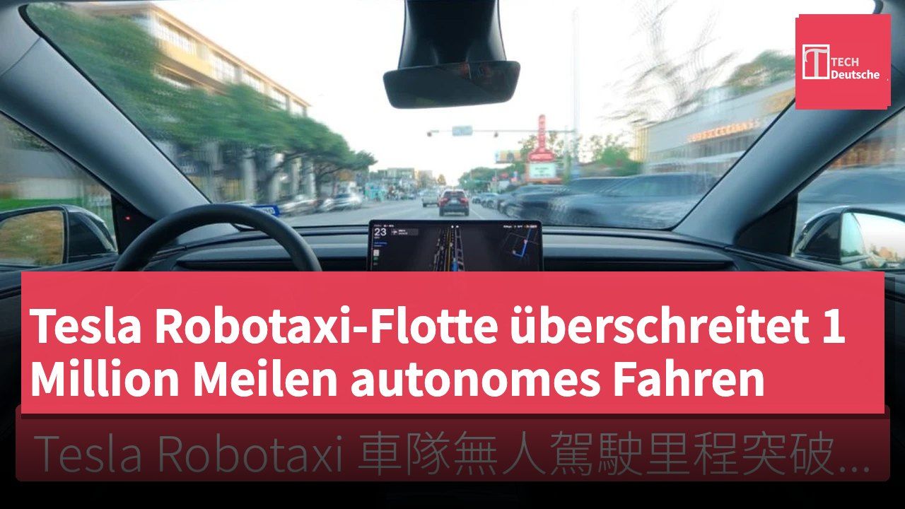 Tesla Robotaxi-Flotte überschreitet 1 Million Meilen autonomes Fahren