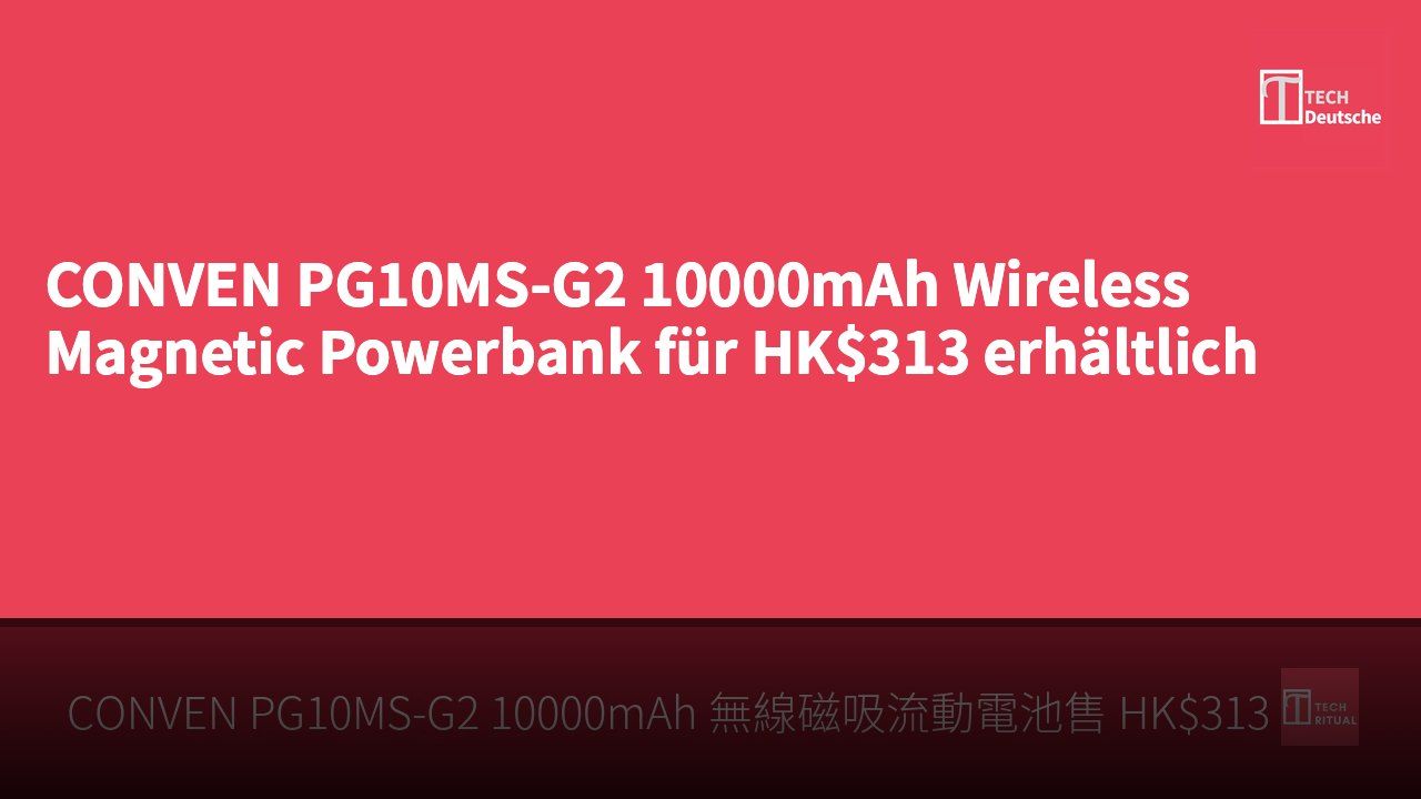 CONVEN PG10MS-G2 10000mAh Wireless Magnetic Powerbank für HK$313 erhältlich