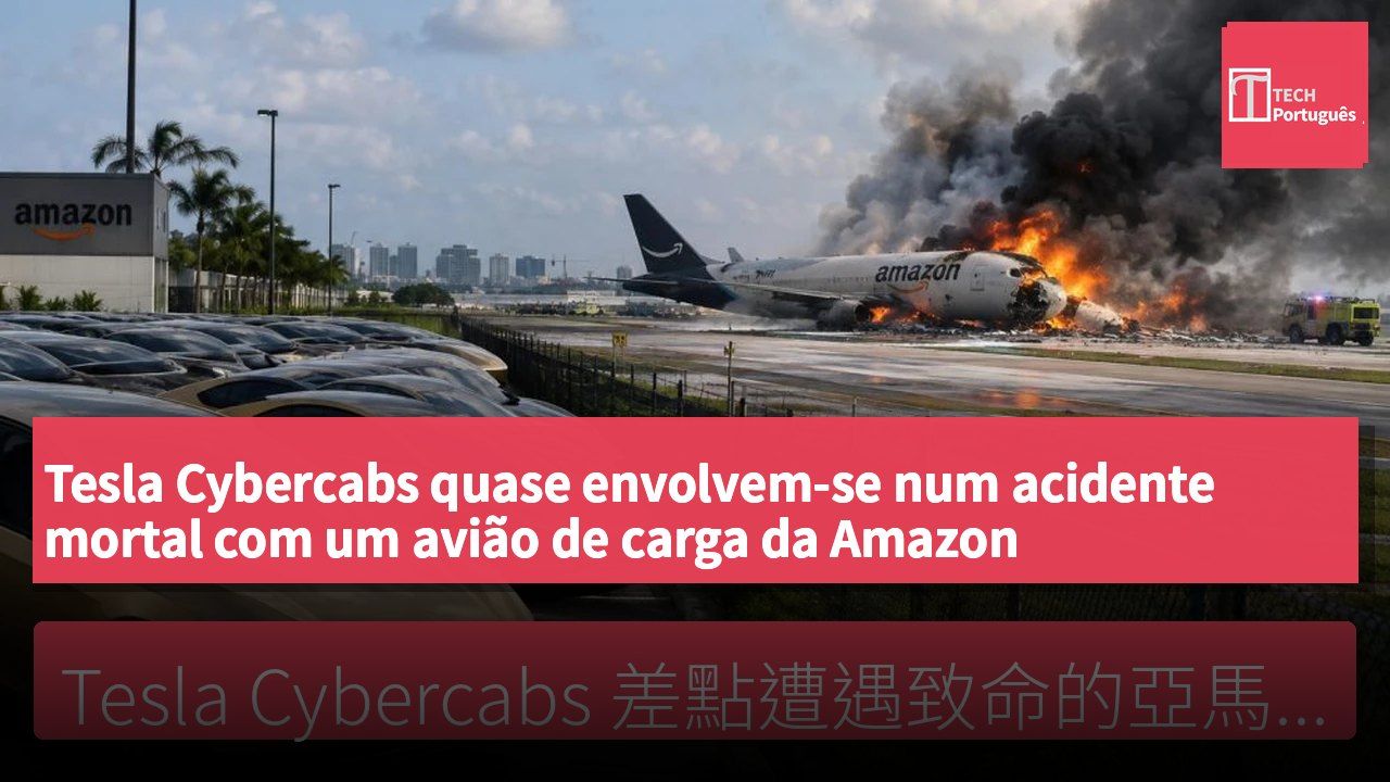 Tesla Cybercabs quase envolvem-se num acidente mortal com um avião de carga da Amazon