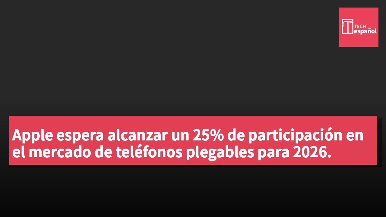 Apple espera alcanzar un 25% de participación en el mercado de teléfonos plegables para 2026.