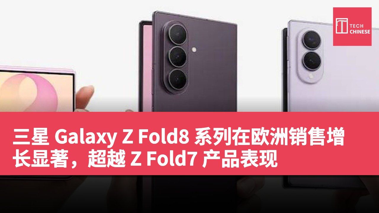 三星 Galaxy Z Fold8 系列在欧洲销售增长显著,超越 Z Fold7 产品表现