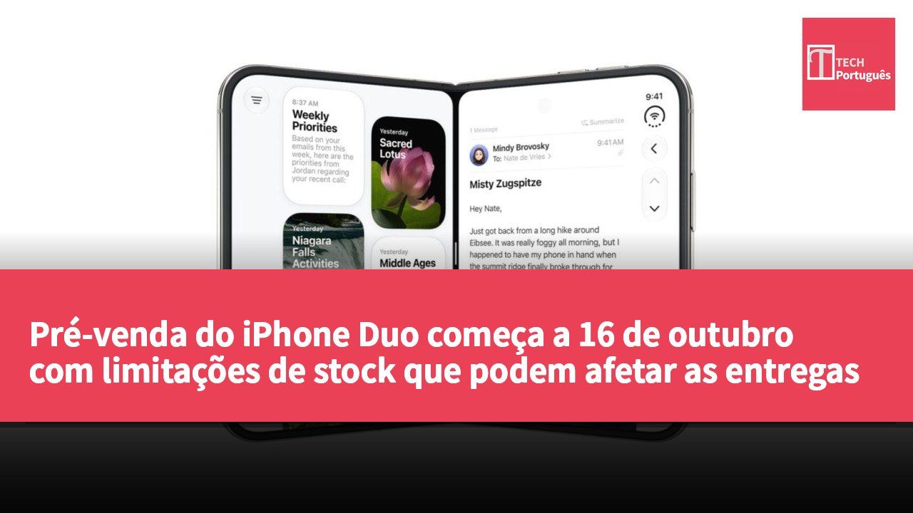 Pré-venda do iPhone Duo começa a 16 de outubro com limitações de stock que podem afetar as entregas iniciais