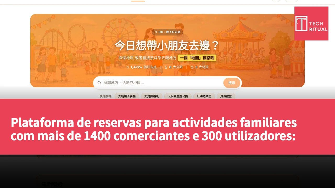 Plataforma de reservas para actividades familiares com mais de 1400 comerciantes e 300 utilizadores: Mapa de Diversão