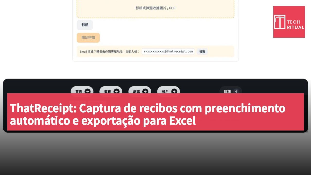 ThatReceipt: Captura de recibos com preenchimento automático e exportação para Excel