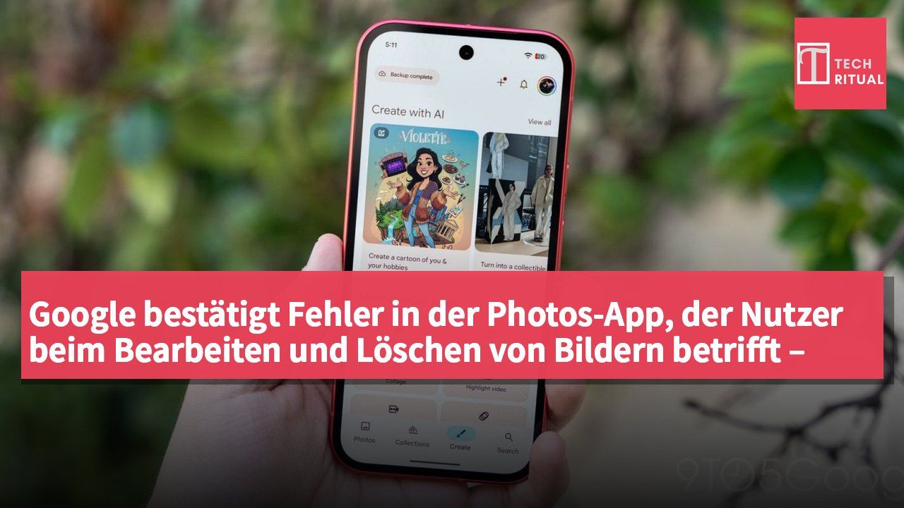 Google bestätigt Fehler in der Photos-App, der Nutzer beim Bearbeiten und Löschen von Bildern betrifft – Fix soll bald kommen.
