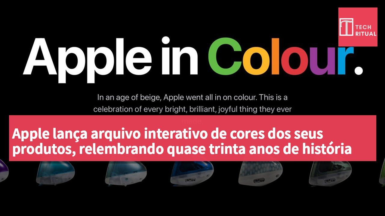 Apple lança arquivo interativo de cores dos seus produtos, relembrando quase trinta anos de história das cores
