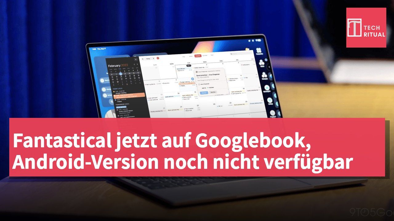 Fantastical jetzt auf Googlebook, Android-Version noch nicht verfügbar