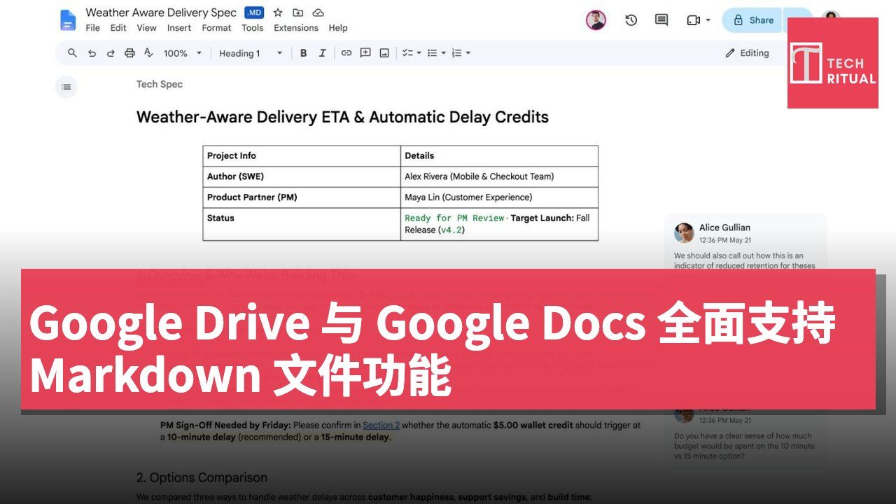 Google Drive 与 Google Docs 全面支持 Markdown 文件功能