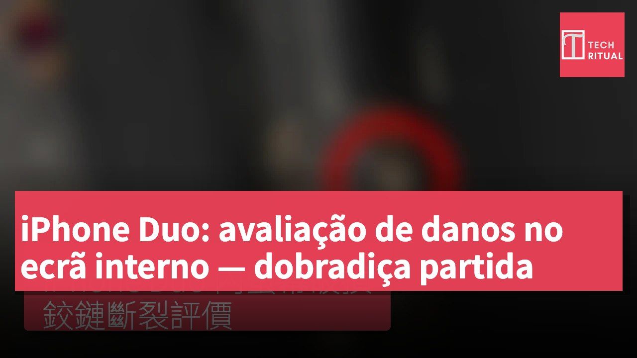 iPhone Duo: avaliação de danos no ecrã interno — dobradiça partida